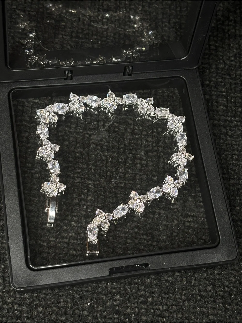 Sparkling Crystal Tennis Bracelet - Silver Tone